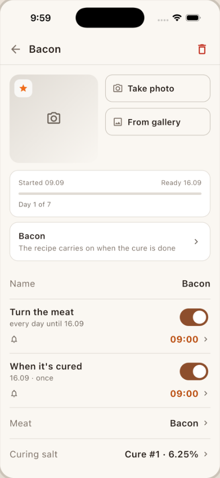 SaltCure batch tracker